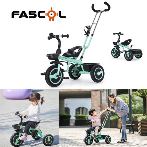 Twinly Carly Baby-Dreirad Faltbar - Mit Sound, Licht & Schiebestange Rot