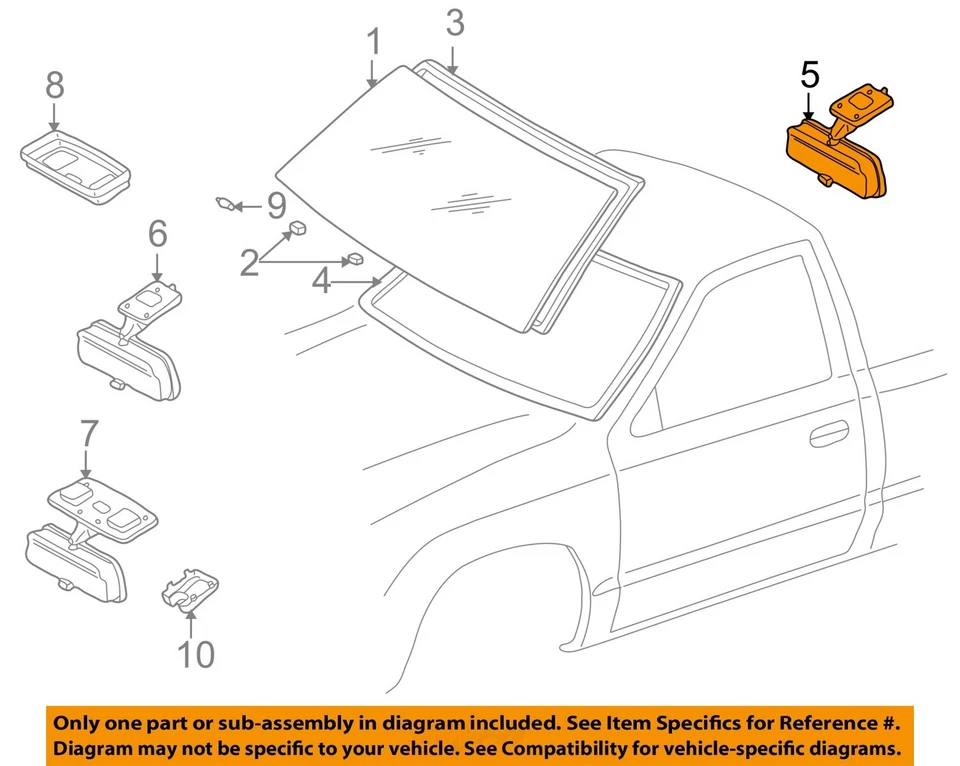 Used Front Center Interior Rear View Mirror fits: 2000 Toyota 4 runner manual di Foto 3 de 4