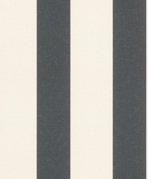 Tapete Vlies Rasch Blockstreifen Schwarz Weiß Florentine 485479 (4,36€/1Qm)-image