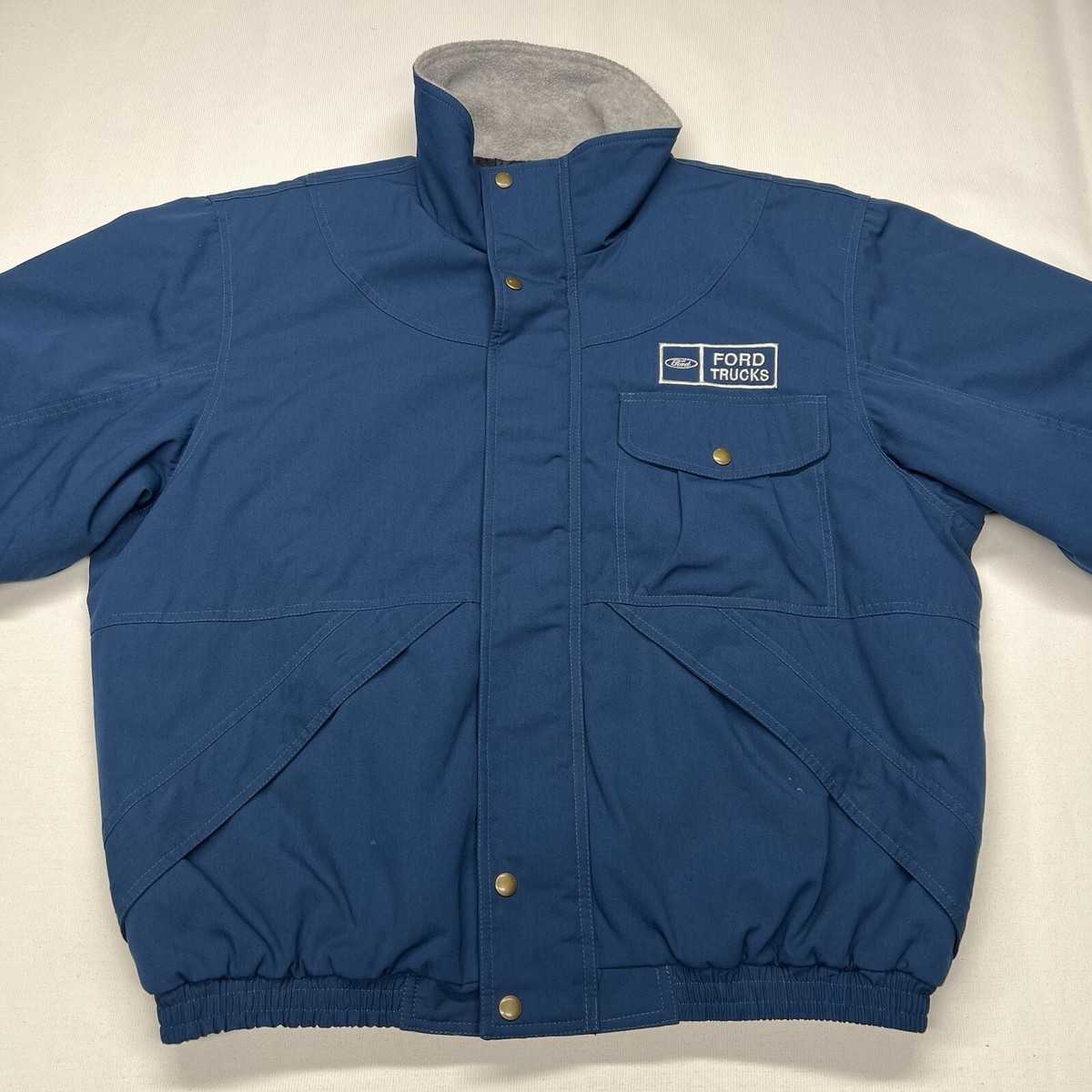 VTG Ford Jacket Mens XL Blue Full Zip Factory Uniform Workwear