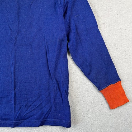 Vintage 30s 40s Sand Knit Wool Jersey Blue Orange Veyl Jewelers Long Sleeve 40 - Picture 14 of 20