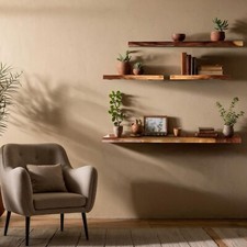 Estante Flotante Sorbus De 24″ – Decoración Rústica, 2 Niveles, Colgante, Fácil Montaje