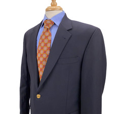 Jos A Bank Signature Navy Gold Button Wool Blazer Sport Jacket Mens 41R