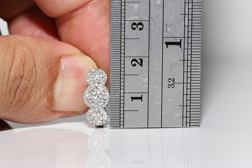 18k White Gold Natural Diamond Decorated Pretty Earring - Picture 8 of 12