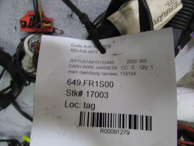 Ferrari 360, Main Dash Wiring Harness, Used, P/N 179194