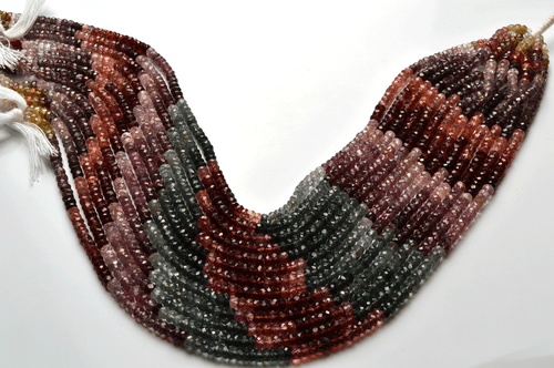 1 STAND 64.CT 13.5" AAA MULTI COLOR SPINEL Micro FACETED Rondelle BEADS 3.5-4 MM - Picture 3 of 3