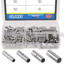 220PCS Non-Insulated Butt Connectors Kit 22-10 AWG Crimp Terminal Assortment
