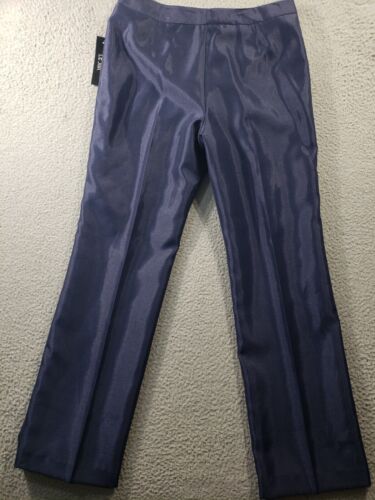 Le Suit Blazer Pants Set Women's 10 Blue One Button Jacket Professional Stretch - Picture 18 of 20