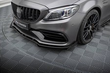 Front Ansatz Flaps f&uuml;r Mercedes-AMG C63 Limousine kombi W205 Facelift schwarz 