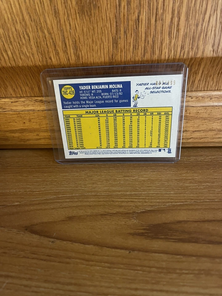 2019 Topps Heritage Chrome Refractors #THC-439 Yadier Molina NM-MT /999 - Image 2 of 3