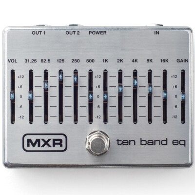 Dunlop MXR M108S 10-Band Graphic Equalizer Guitar Pedal, Silver Ten Band EQ