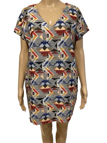 FRNCH Tribal Print Shift Dress M/L