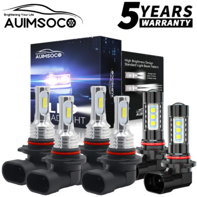 For GMC Canyon 2004-2012 6000K White LED Headlight High Low Beam Fog Light Bulbs