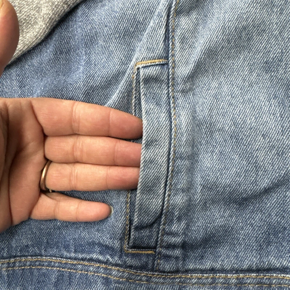 Lei Sweatshirt Long Sleeve Hooded Jean Jacket Juniors XXL Blue Gray Button Up - Image 3 of 4