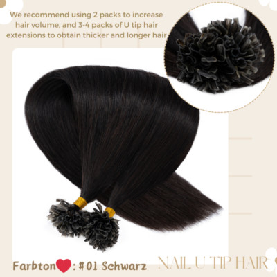 300 Strähnen Keratin Bonding Remy Echthaar Extensions Haarverlängerung Fusion 1g