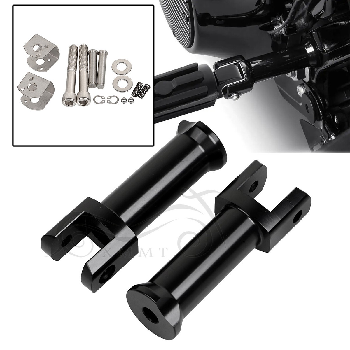 Rear Passenger Foot Peg Support Mount For Harley Dyna (2008-2017) – Black Aluminum