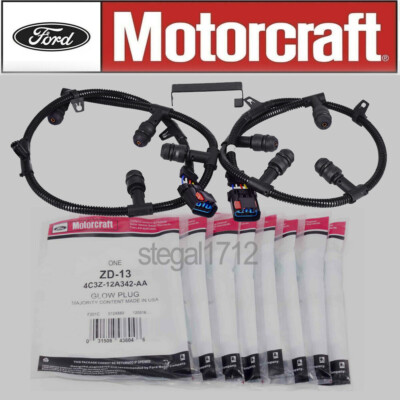 OEM Motorcraft ZD13 glow plug & Harness Kit For 04-10 Ford F250 6.0L Powerstroke