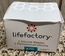 Life Factory 2 Silicone Nipples. Stage 2. 3-6 Months.