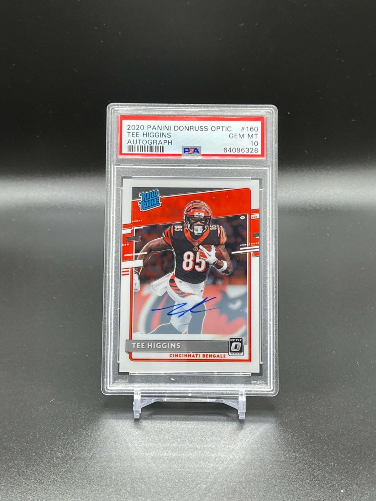 2020 Donruss Optic Rookie Auto #6/150 Tee Higgins PSA 10