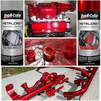 2PK Red Anodized Engine High Heat Coating + Base Ground Anodized Paint 2 Cans