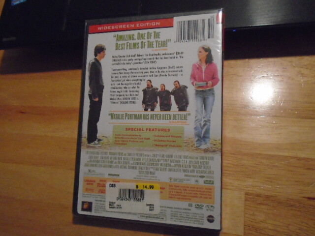 SEALED Garden State DVD Zach Braff Natalie Portman JIM PARSONS big