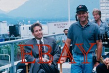 THE X-FILES 35mm color slide Chris Carter and David Duchovny on set