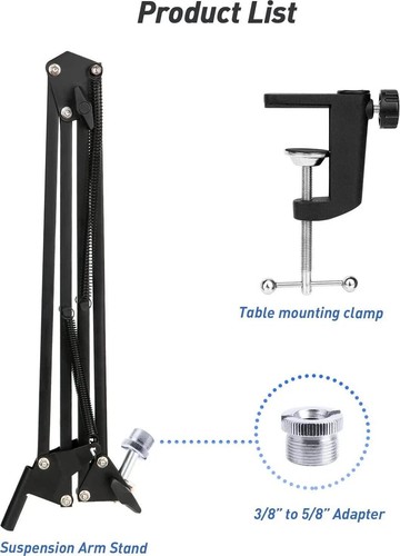 HyperX Quadcast S Microphone with Boom Arm Extended Gaming Professional Podcast - Bild 5 von 9