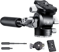 K&F Concept Kameras Fluidkopf mit Schnellwechselplatte und Handgriff Schwenkkopf