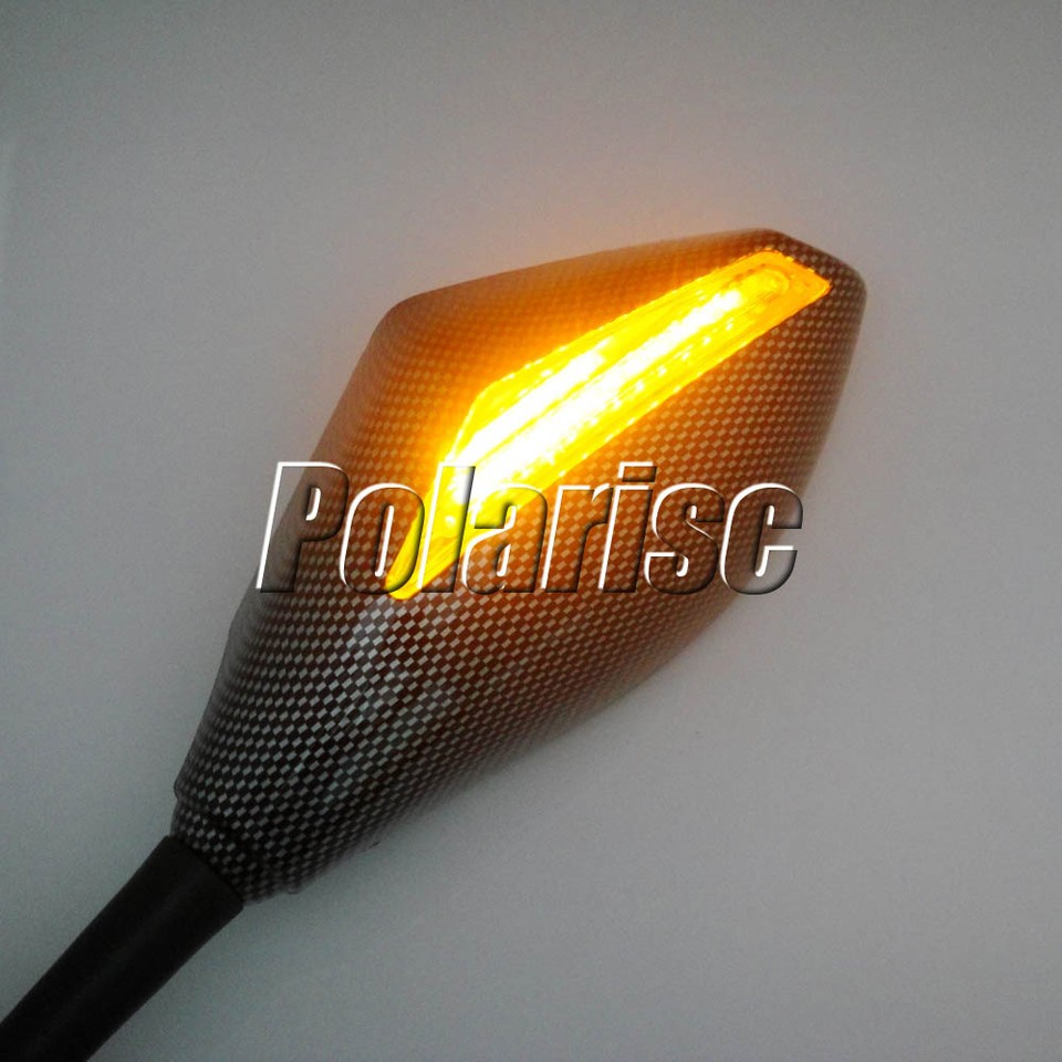 Kawasaki ZX6R ZX10R Ninja 650R Z750 LED Mirrors w/ Turn Signal Indicat