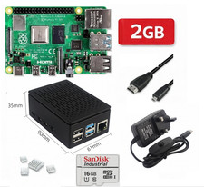 Raspberry Pi 4 2GB Complete Starter Kit UK Stock PSU Case SD Card HDMI Heatsinks