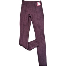 Spanx Women's Faux Suede High Waisted Leggings Dark Wine Merlot 20322 Sz XS