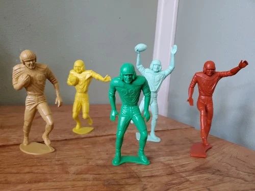 Vintage Marx Football Player Figures 1960s LOT Of 5 Variety