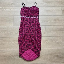 Womens Vintage La Scala Pink & Black Floral Tank Top Dress Made in USA