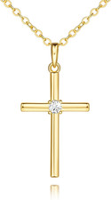 Gold Plated Cross Necklaces for Women 14K Gold Plated Cross Necklace for Women C