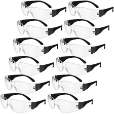 Safety Glasses Goggles for Men Women, Scratch Impact Resistant, 12 Pack