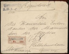 Germany Japan 1900 China SMS Irene Nagasaki Reg Cover Boxer Rebellion 94829
