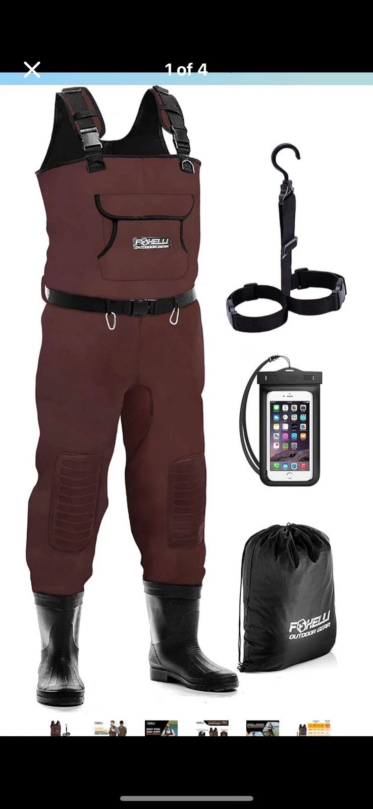 Foxelli Chest Waders Waterproof Size -8