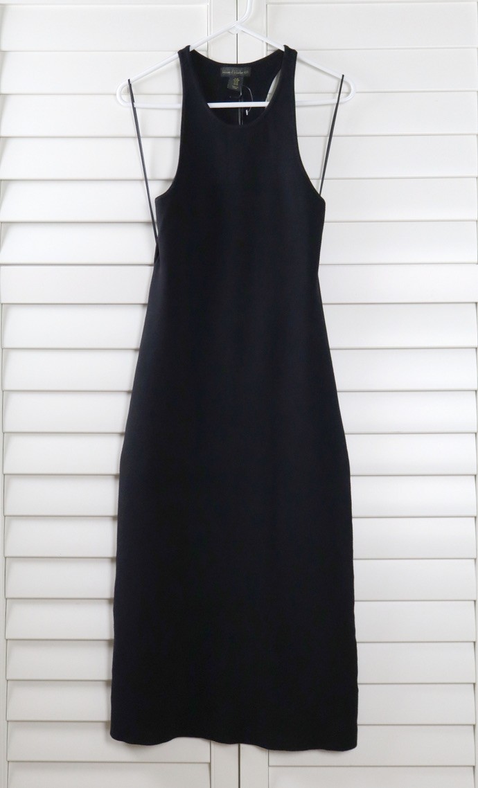 HOUSE OF HARLOW 1960 NWT Black Stretch Knit Midi Open Back Dress Size Medium