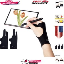 Upgraded Two-Finger Art Gloves   Perfect for Tablets  Sketching Size Medium 