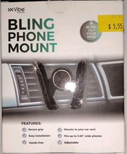 Vibe E-Ssential Black Rhinestone Bling Vehicle Car Cell Phone Holder Mount