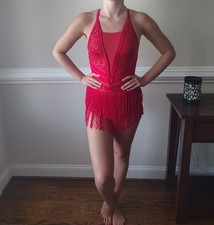 Sassy Red Weissman Dance Costume Adult Small