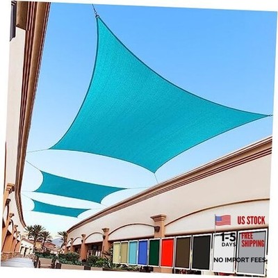 12' x 20' Turquoise Sun Shade Sail, 200GSM HDPE Fabric Canopy - 95% UV Block