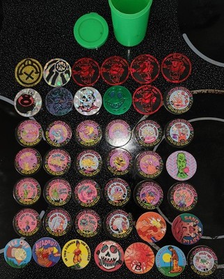 Vintage 90's POGS Milk Cap Spook Caps Lot of 43 Pogs Pieces