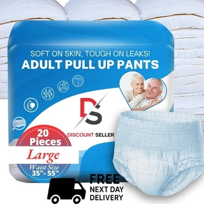 DISCOUNT SELLER 20 x Incontinence Pants Women & Men Maxi | Large Adult Diapers | Pull Up Pants