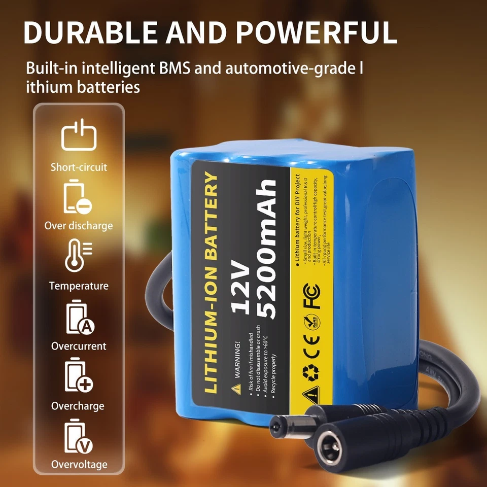 24V10Ah Lithium Battery For Wireless Cameras,Bluetooth Devices,LED Strip,Player - Image 3 of 4
