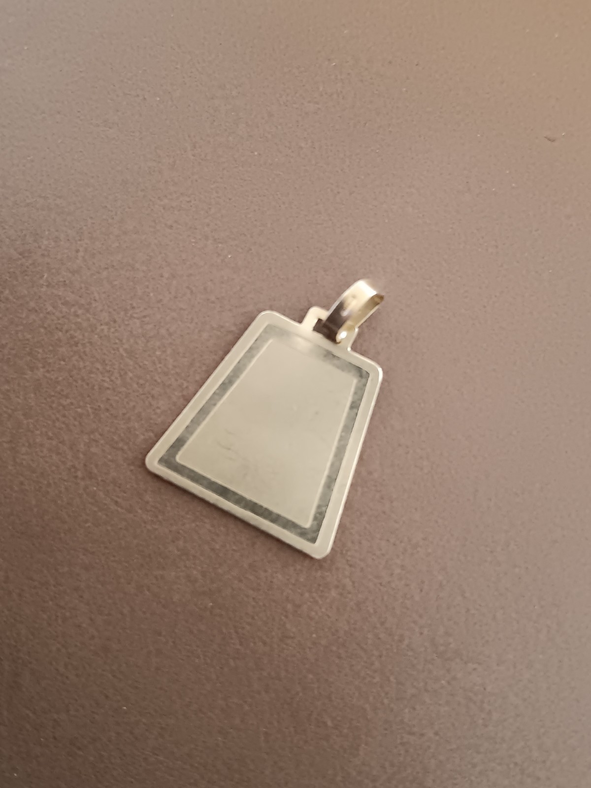 18K SOLID GOLD TAG PENDANT RECTANGLE DESIGN 1.6 GR,READY TO ENGRAVED ...