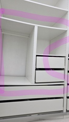 IKEA KOMPLEMENT Trenner Pax Breite 100cm Höhe78cm weiß Trennwand 1xKleiderstange