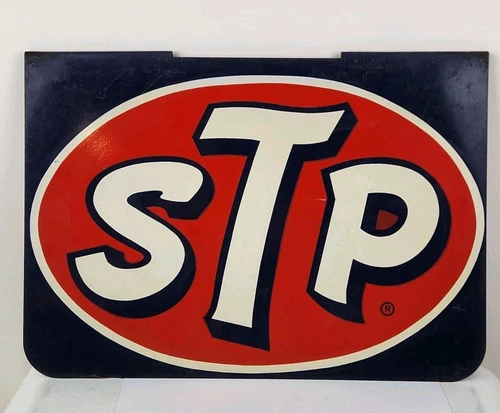 STP Oil Rack Topper Sign Metal  Double-sided Vintage Rare