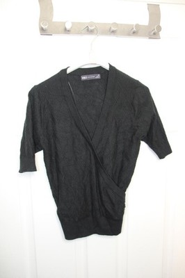 Schwarzer Strick Wickelpullover XS von M&S Collection