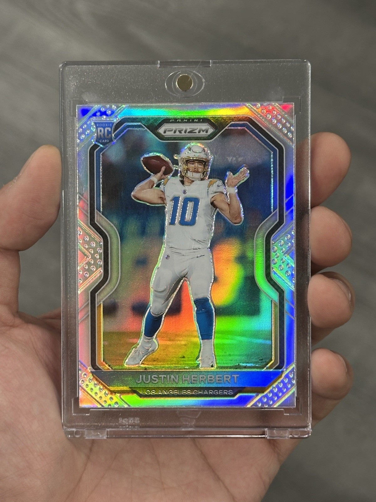 2020 Prizm Justin Herbert Rookie Card (RC) Silver Prizm #325 Chargers